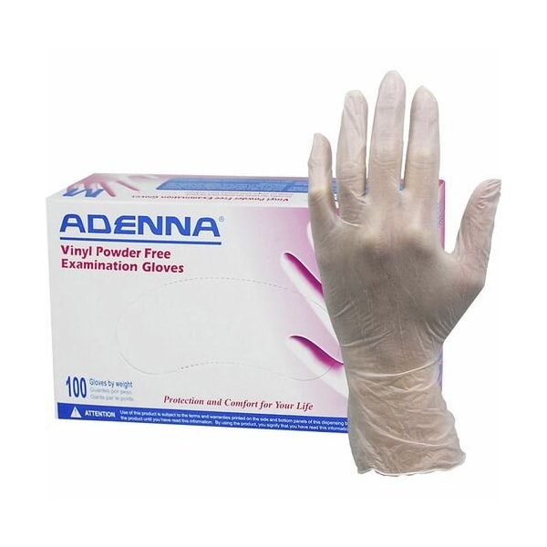 Hospeco Disposable Gloves, Exam Grade, 4 mil Palm, Vinyl, Powder-Free, M, 10 PK, Clear HOSVPF235 - main